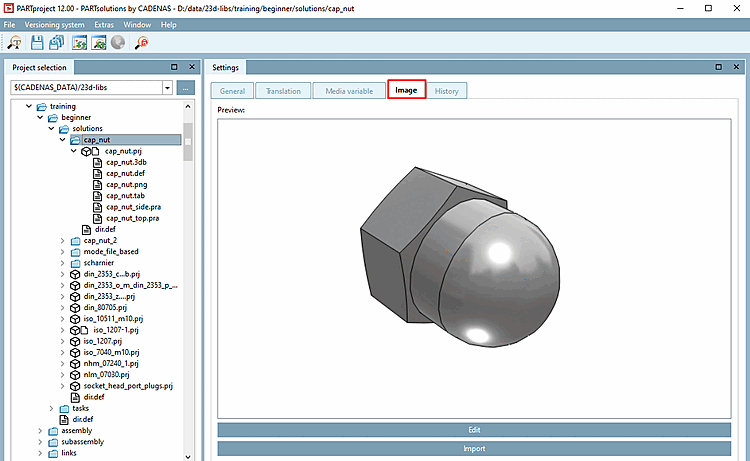 Import preview image on directory level