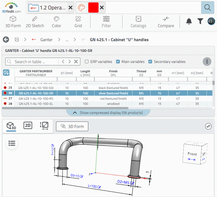 Part with Finish "silver"