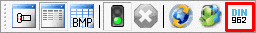 Standard toolbar: DIN 962 button