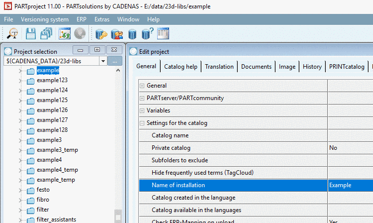 Name of installation