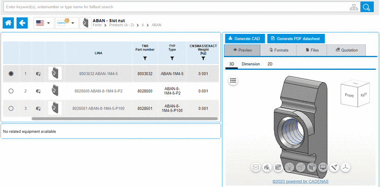 Button "Generate CAD"