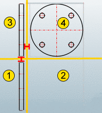 Grid with 2 rows and 2 columns filled with 3 standard derivations