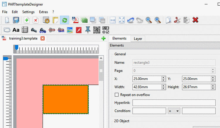 Example: Rectangle selected