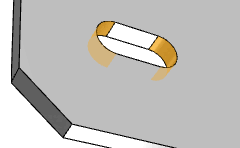 Exemple de cylindre intérieur - angle de rotation 180° (demi-cylindre)