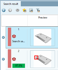 Affichage d'une liste de résultats avec le pourcentage de similitude correspondant