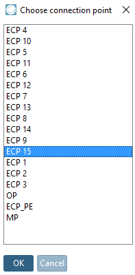 Sélectionner un point d'attache [Choose connection point]: Dialogue