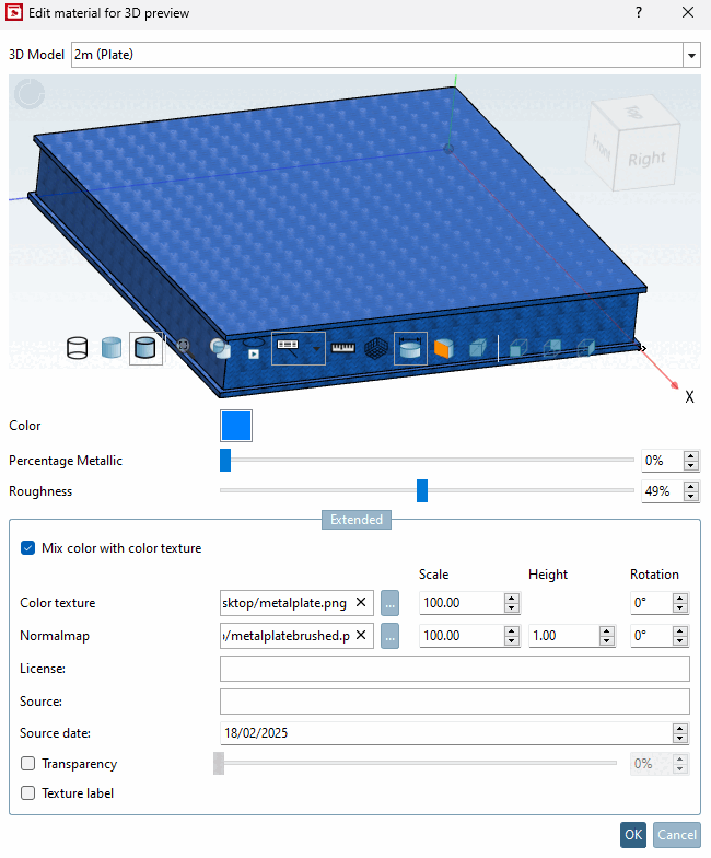 Exemple : Texture + couleur bleue