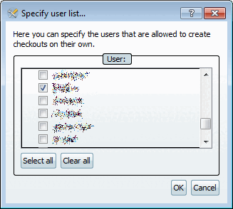 Définir une liste d'utilisateurs [Specify user list...]...