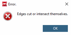 Des arêtes se coupent ou se touchent [Edges cut or intersect themselves.].
