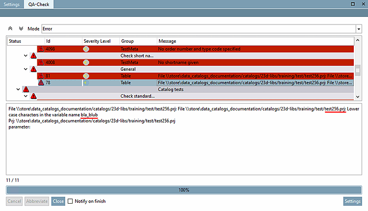 Affichage des erreurs de condition dans la classification