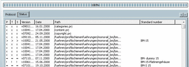 Page d'onglet Statut [Status]