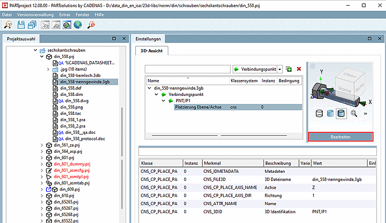 PARTproject: Aperçu de la géométrie