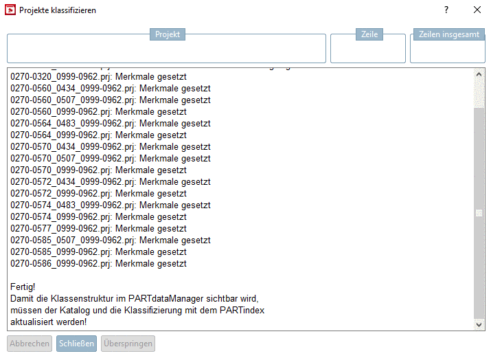 Classify projects: Log