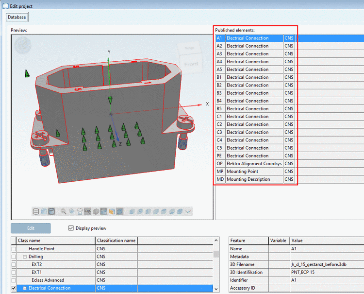 Connection points classified