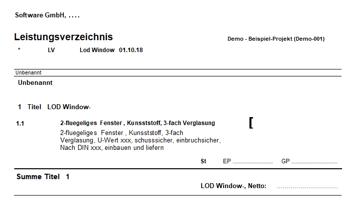 Opened in tender software