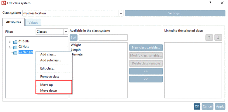 Tabbed page "Attributes"