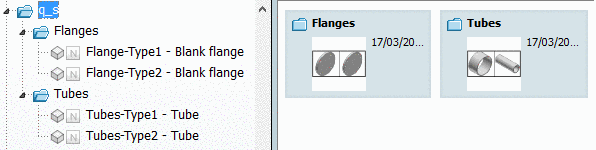 PARTdataManager "Part selection": Use of project preview images - Selection on catalog level. The grouping is automatically created.