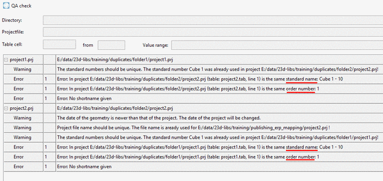 Dialog box "QA check"