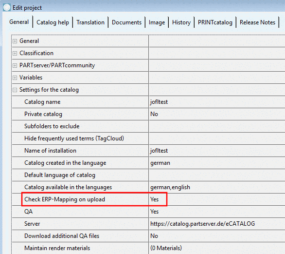 Check ERP-Mapping on upload