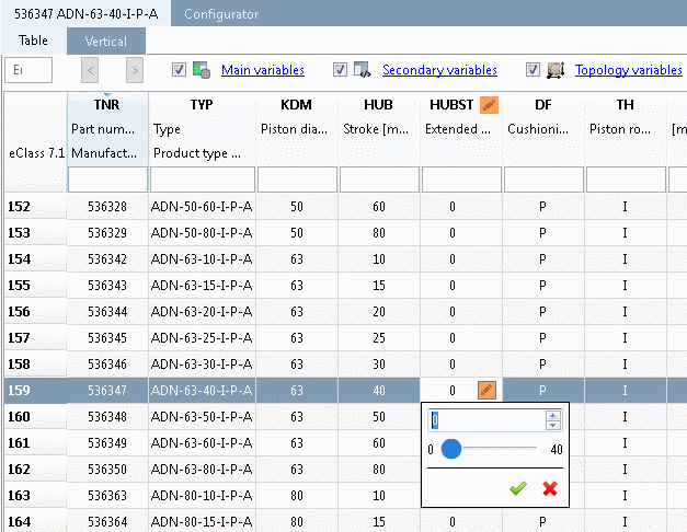 In this example position values between 0 and 40 is used (according to stroke positions).