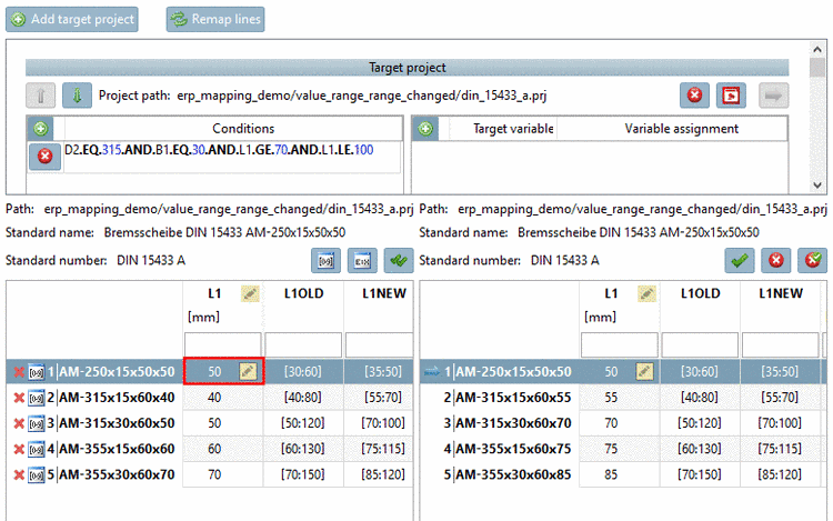 Selection of a valid value