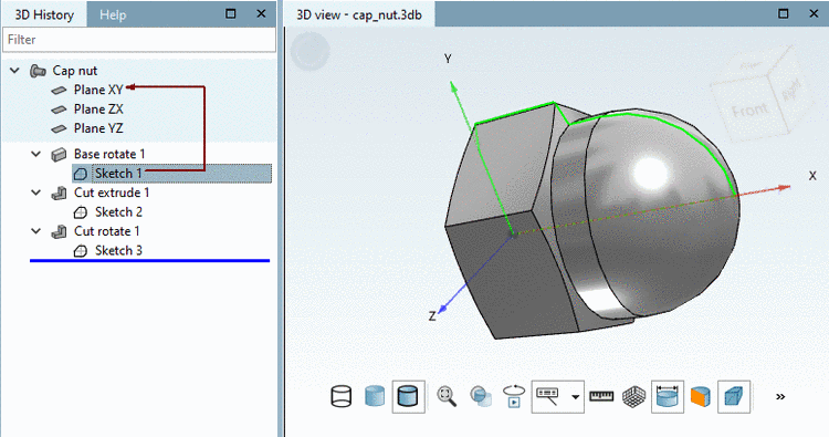 Sketch sample: Rotational solid