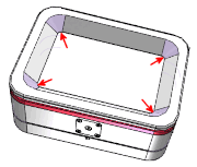Exemple de la situation : Cône intérieur - angle de rotation 90° (quart de cône)