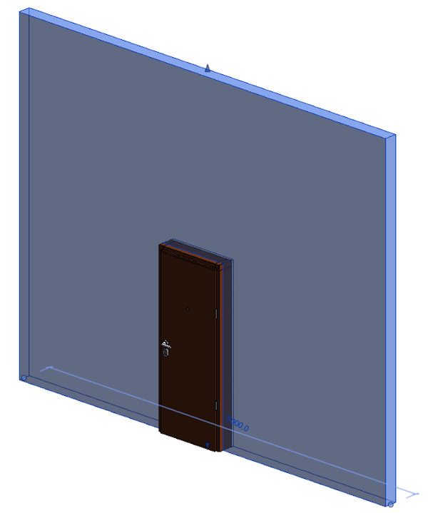 Exemple de résultat d'une porte placée dans Revit