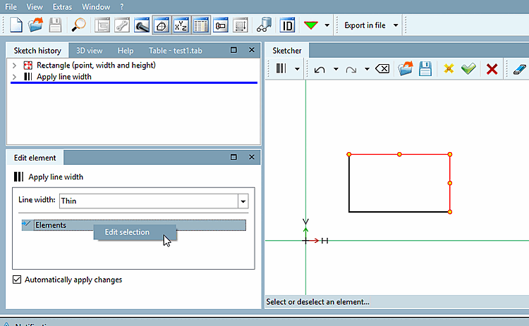 Traiter la sélection [Edit selection]
