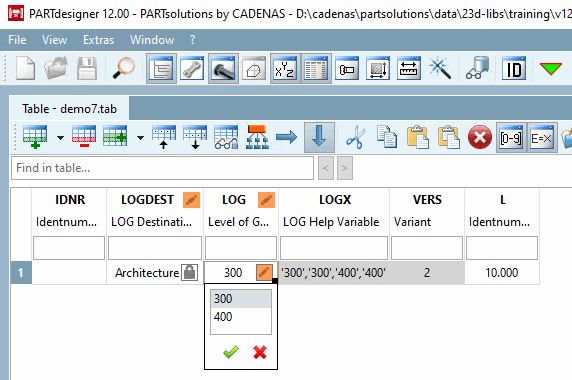 Variables créées automatiquement par modèle