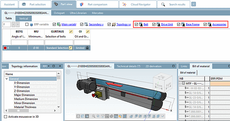 Groupes de variables dans PARTdataManager