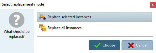 Choisir le mode de remplacement [Select replacement mode]