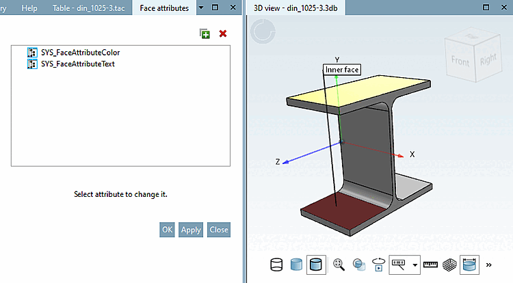 Les attributs de couleur et de texte sont déjà définis sur la surface sélectionnée.