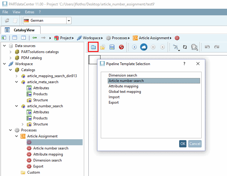 Charger le modèle de recherche de numéros d'article [Article Number Search]
