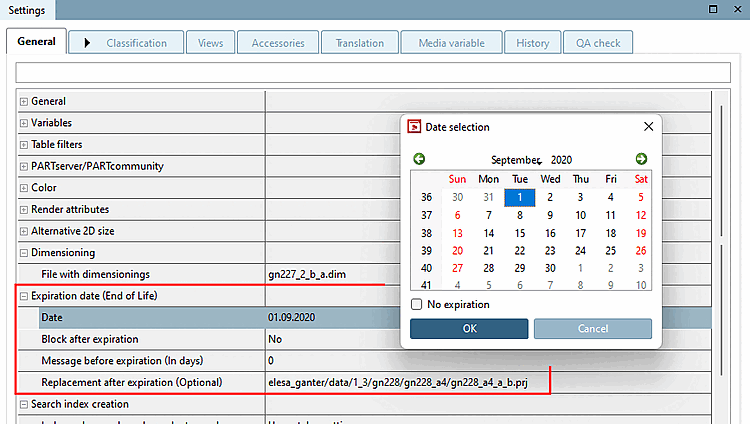 PARTproject: Date d'expiration (End of Life [Expiration date (End of Life)] )