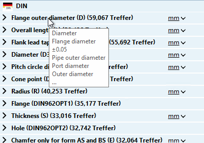 Textes de description des variables dans l'info-bulle