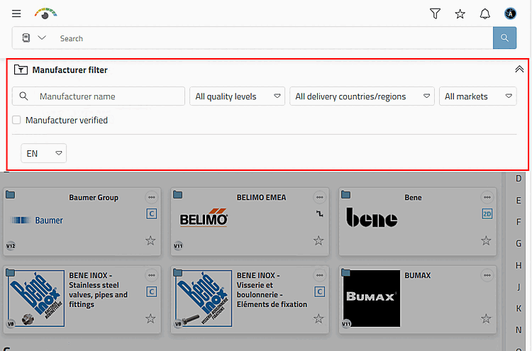Sélection du catalogue