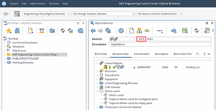 Matériel dans Object Browser