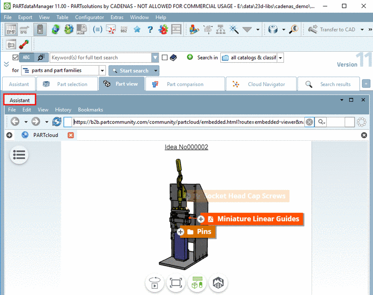 Example: All handles of the set directory are displayed in the Cloud Map.