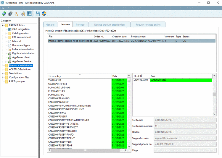 PARTdataManager -> Context menu of projects -> Versions