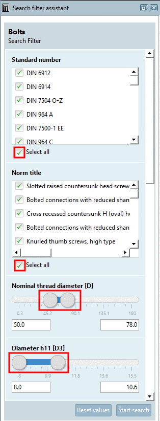 Topology search with "Size" and "Boreholes"