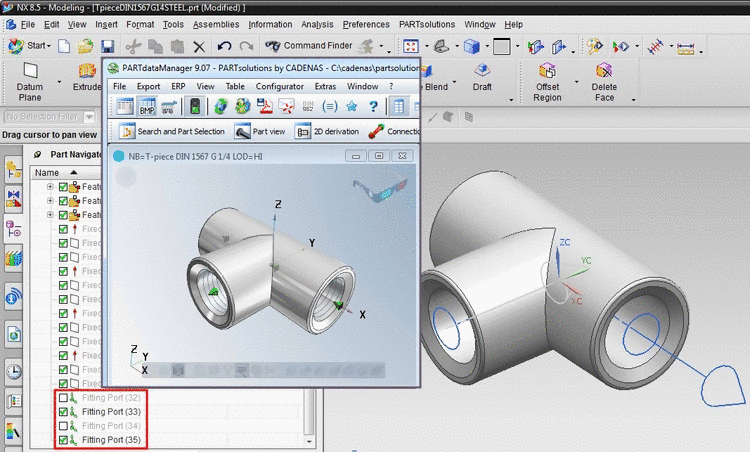 PSOL connection points -> NX fitting ports