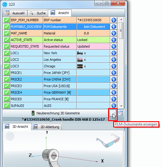 In PARTlinkManager under "Extras" menu -> "Configure ERP environment" -> tabbed page "PARTlinkManager preferences", you can see the table of the single variables.