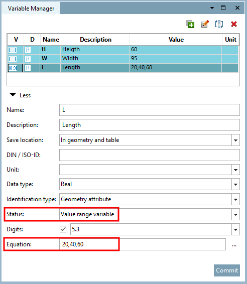 "L" in Variable Manager