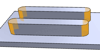 Exemple de cylindre extérieur avec angle de rotation de 180° (demi-cylindre)
