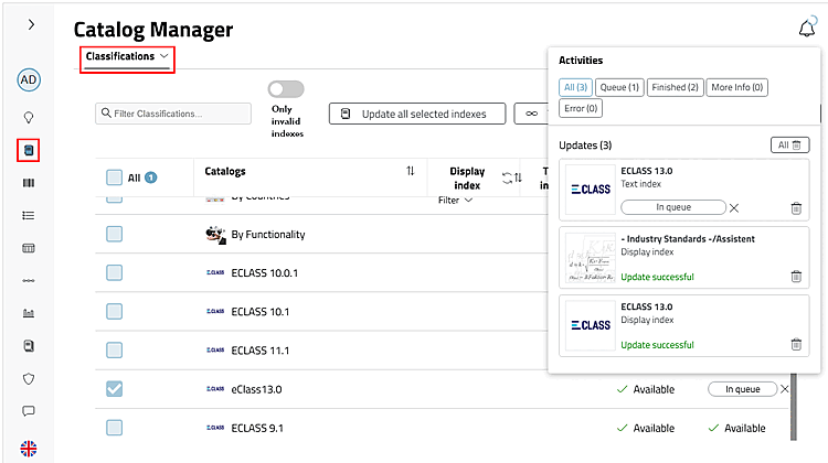 Index > Page d'onglet "Classifications [Classifications]