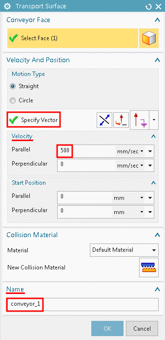 Transferred values in Mechatronics Concept Designer.