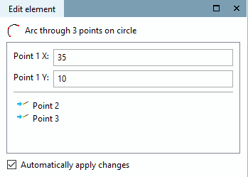 Display of point coordinates