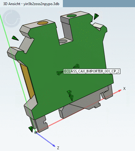 Part in PARTdesigner with connection points