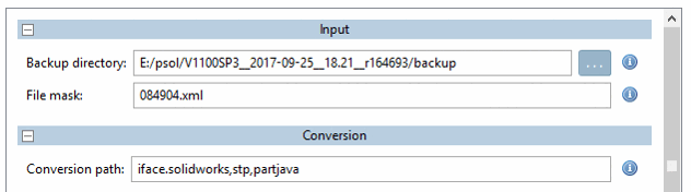 Paramètres "Entrée [Input]" et "Conversion [Conversion]